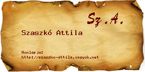 Szaszkó Attila névjegykártya