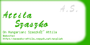 attila szaszko business card